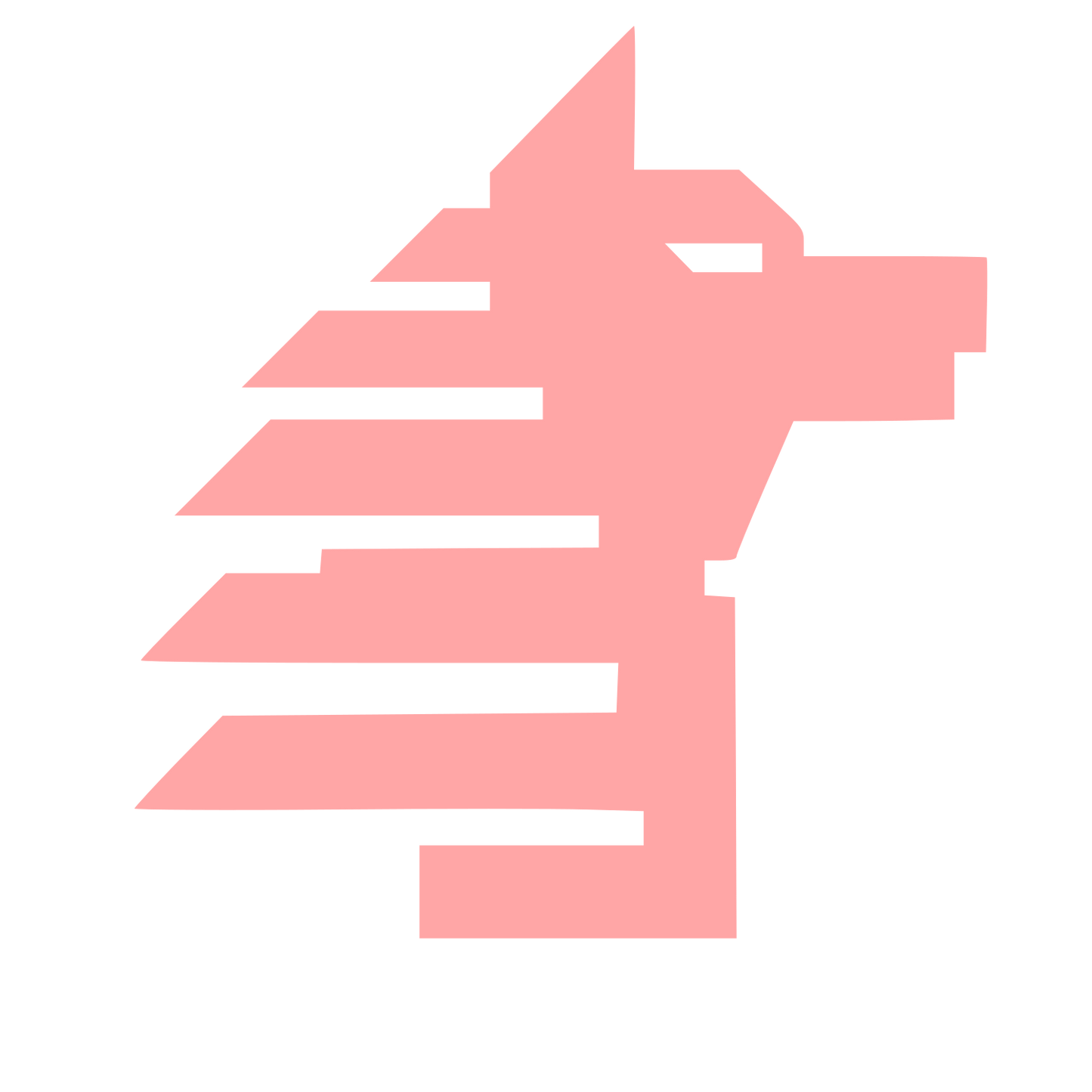 Brutalist Wolf Head Logo #ffa6a6