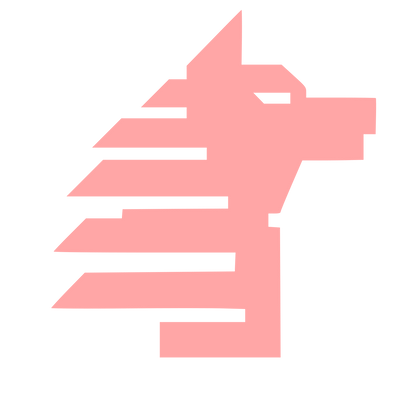 Brutalist Wolf Head Logo #ffa6a6