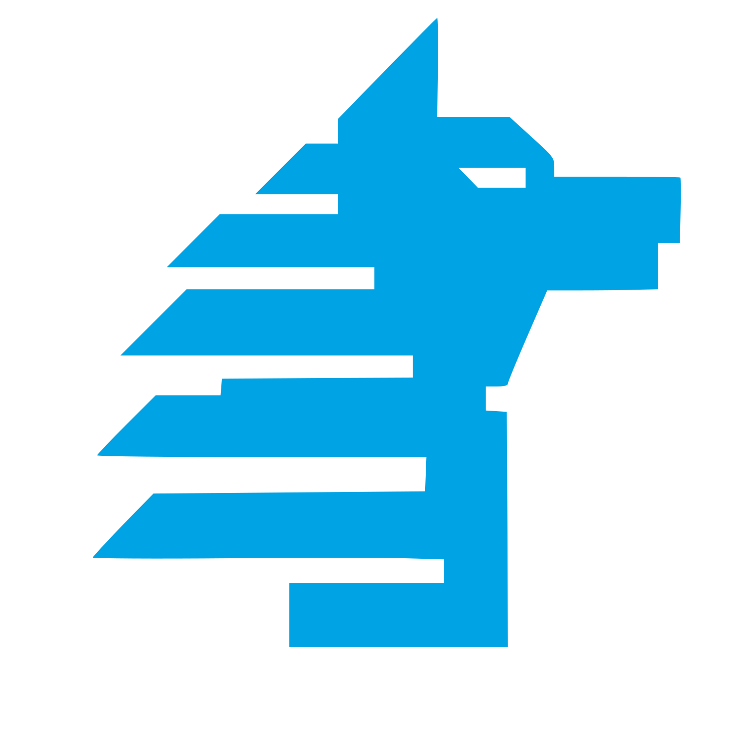Brutalist Wolf Head Logo #00a3e4
