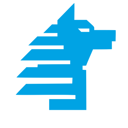 Brutalist Wolf Head Logo #00a3e4