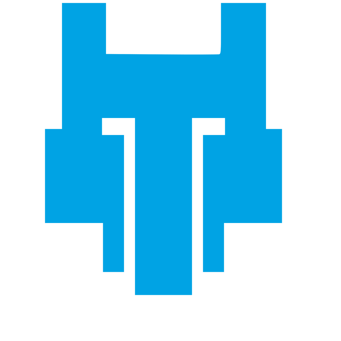 Pixel Wolf Face Logo #00a3e4