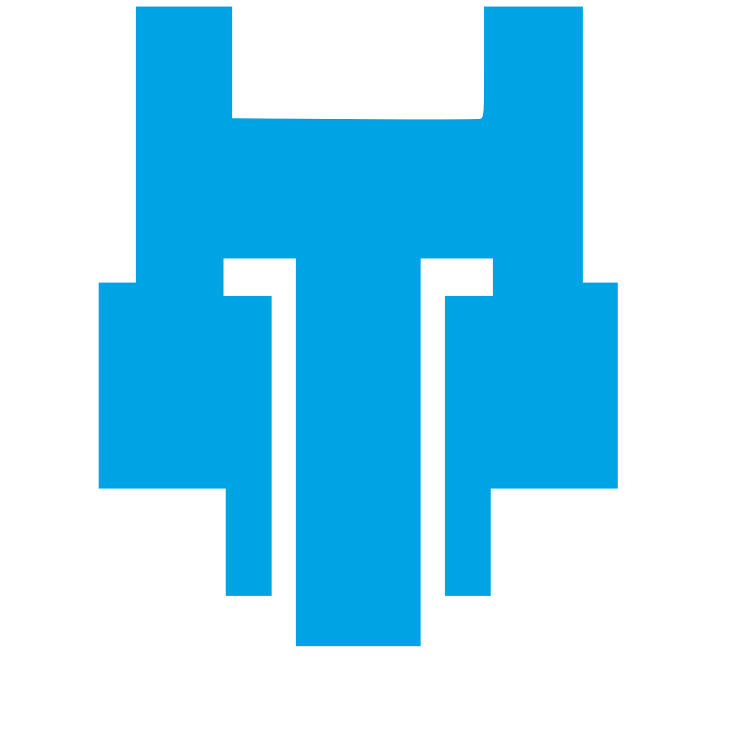 Pixel Wolf Face Logo #00a3e4