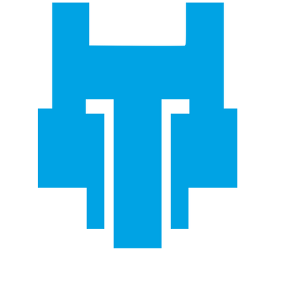 Pixel Wolf Face Logo #00a3e4