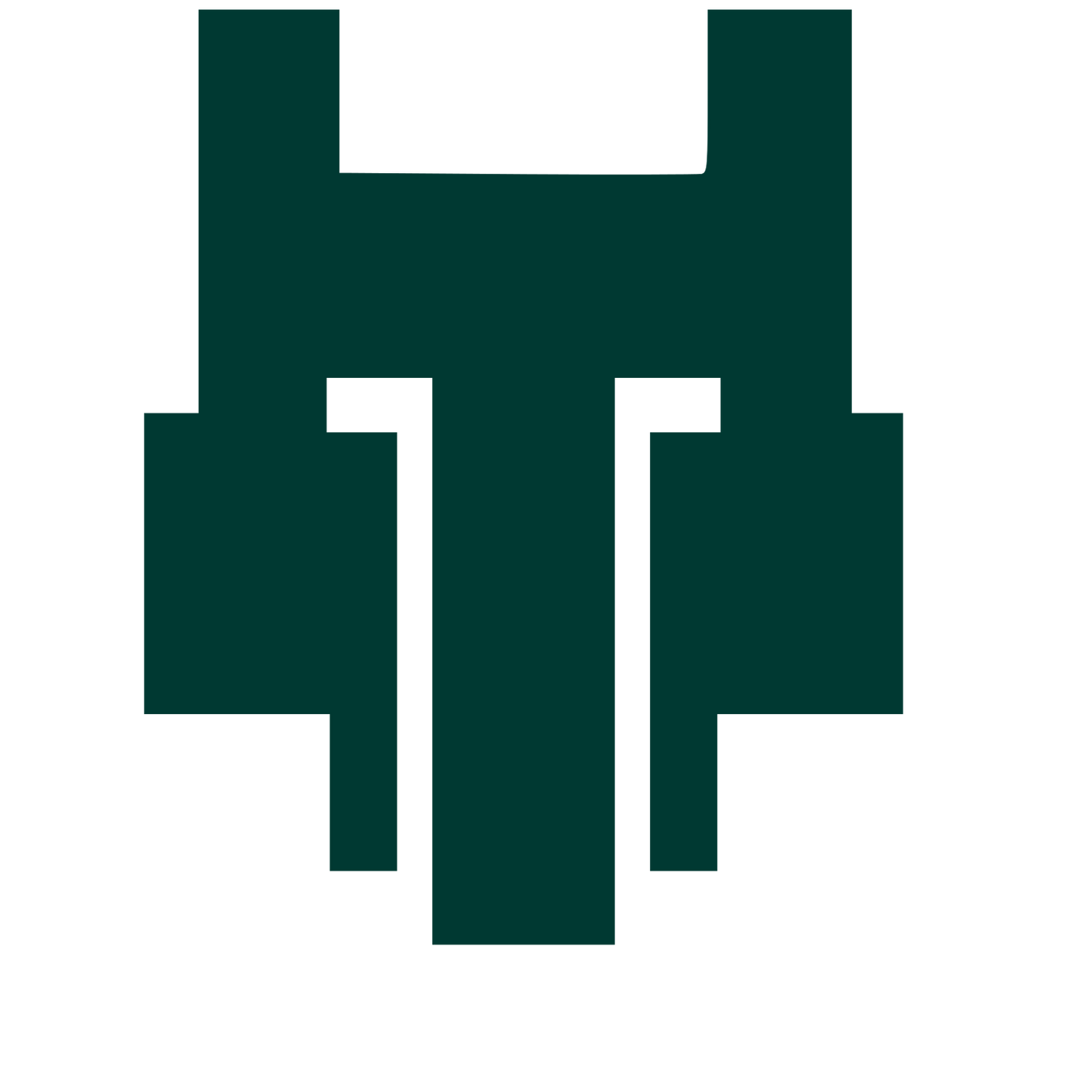 Pixel Wolf Face Logo #003932