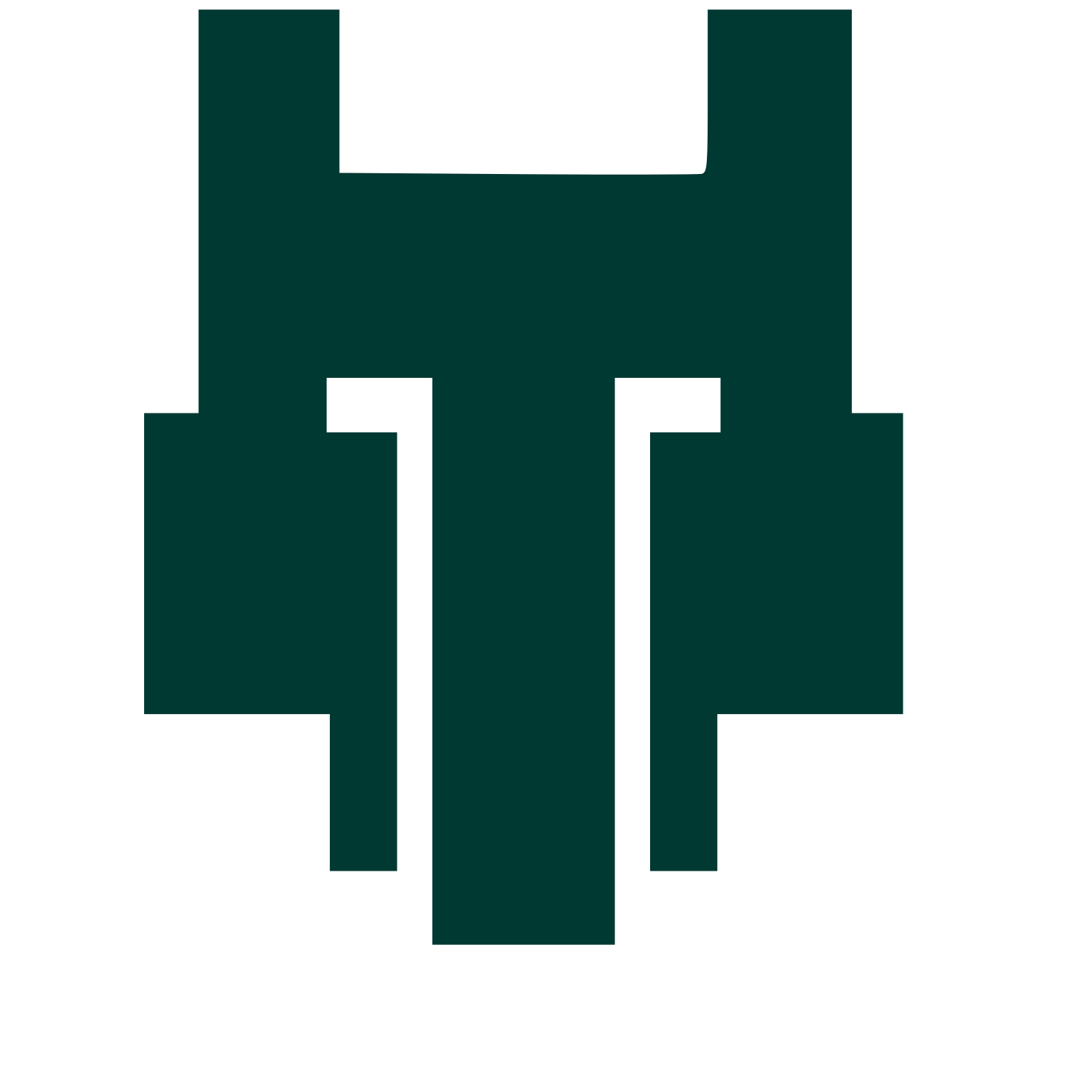 Pixel Wolf Face Logo #003932