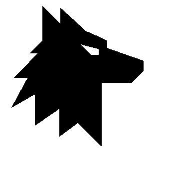 Brutalist Wolf Head Logo
