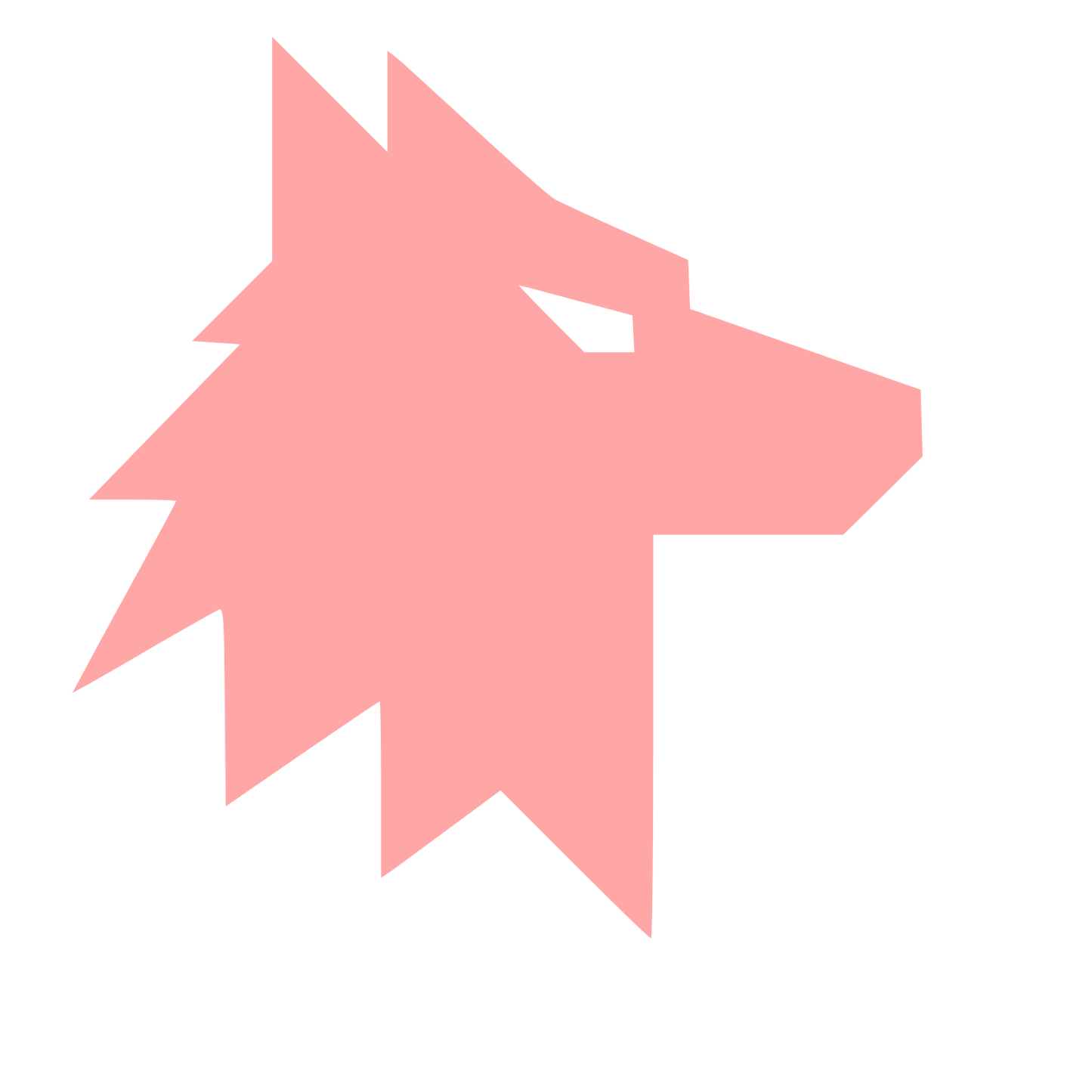Brutalist Wolf Head Logo #ffa6a6
