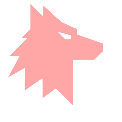 Brutalist Wolf Head Logo #ffa6a6