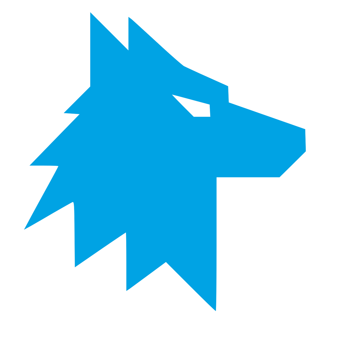 Brutalist Wolf Head Logo #00a3e4