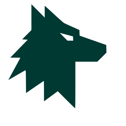 Brutalist Wolf Head Logo #003932