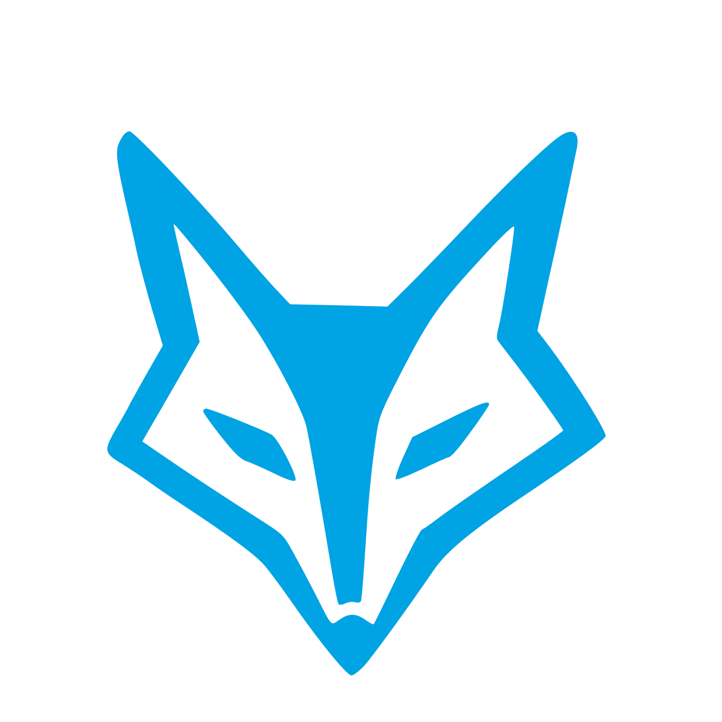 Hand-Drawn Fox Face Logo #00a3e4