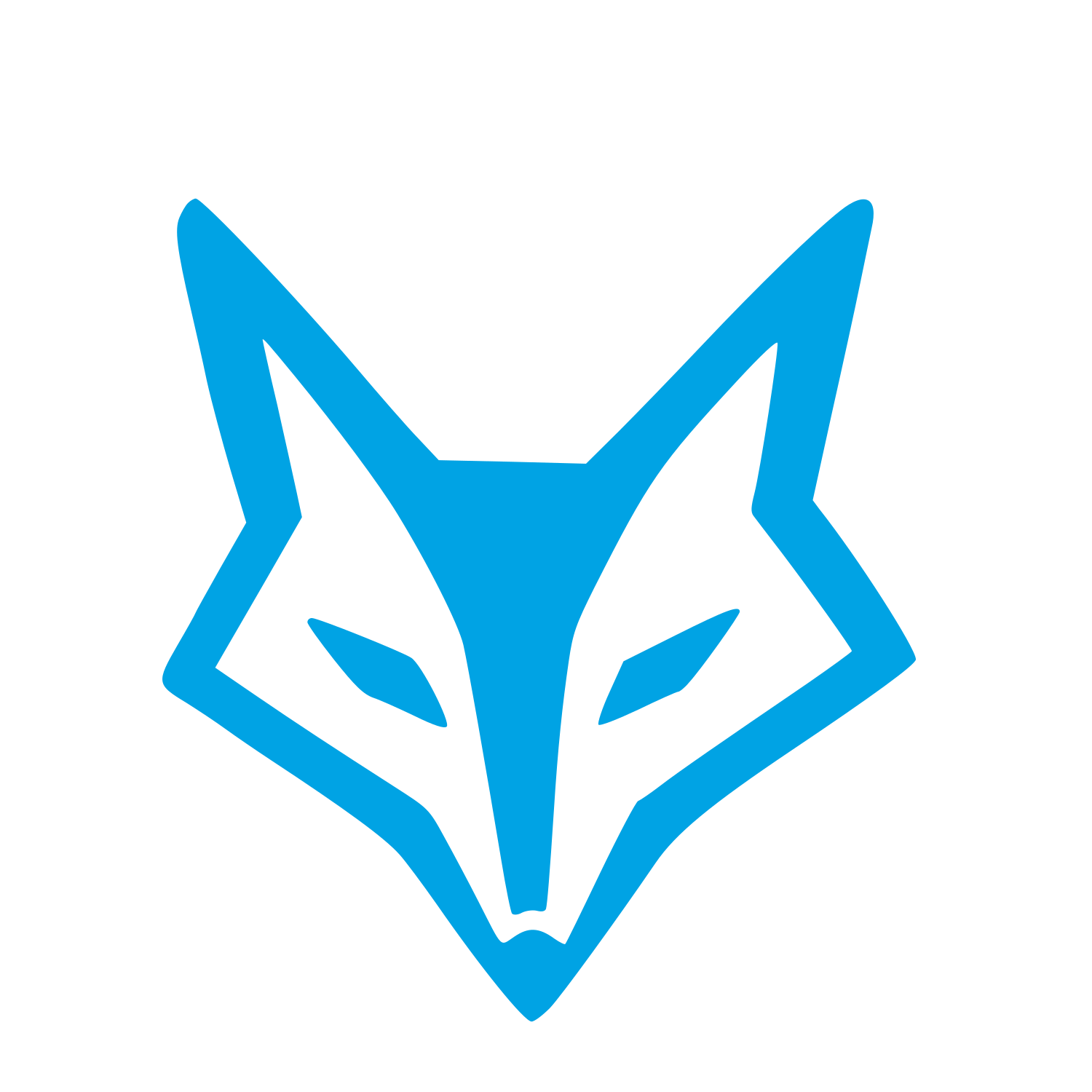 Hand-Drawn Fox Face Logo #00a3e4