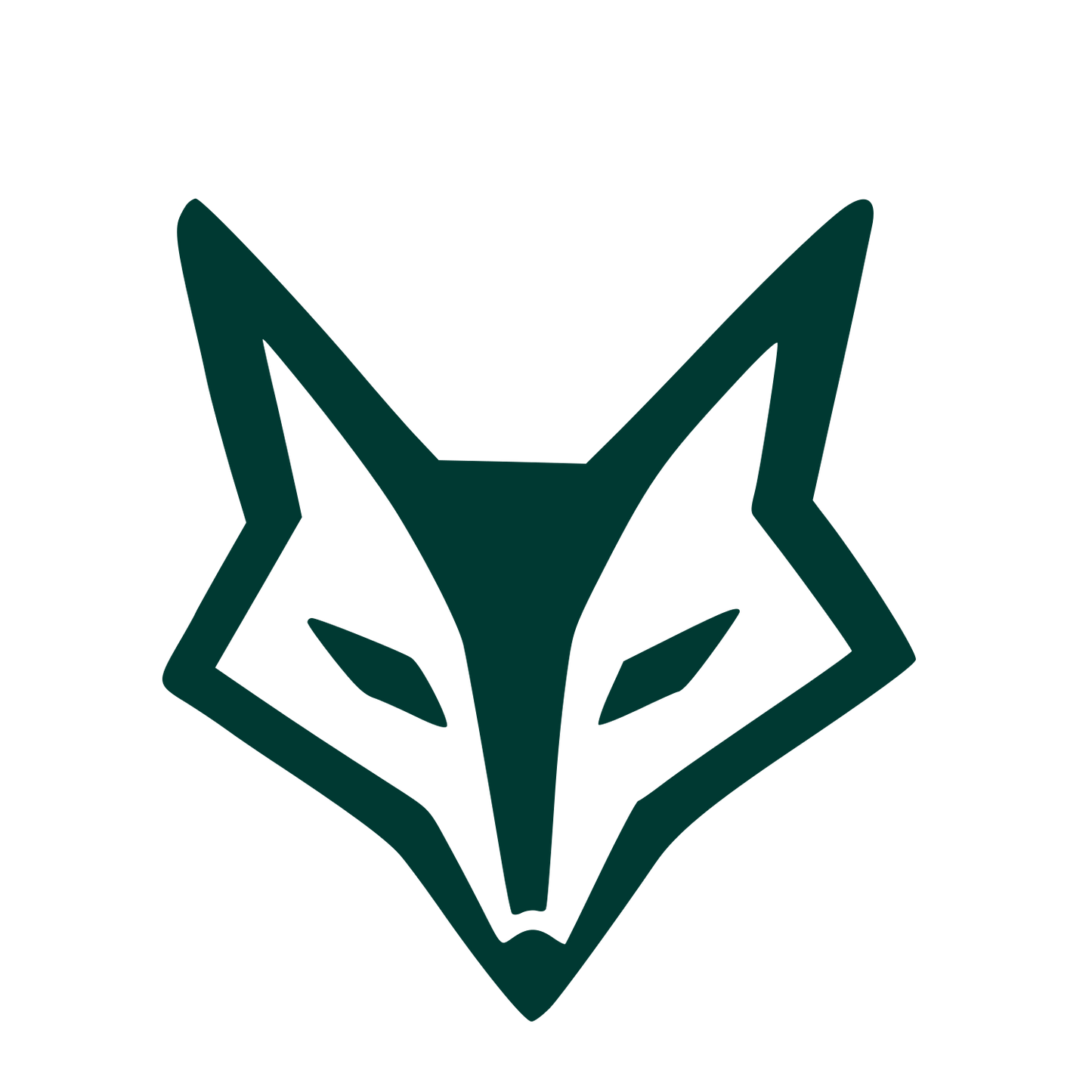 Hand-Drawn Fox Face Logo #003932