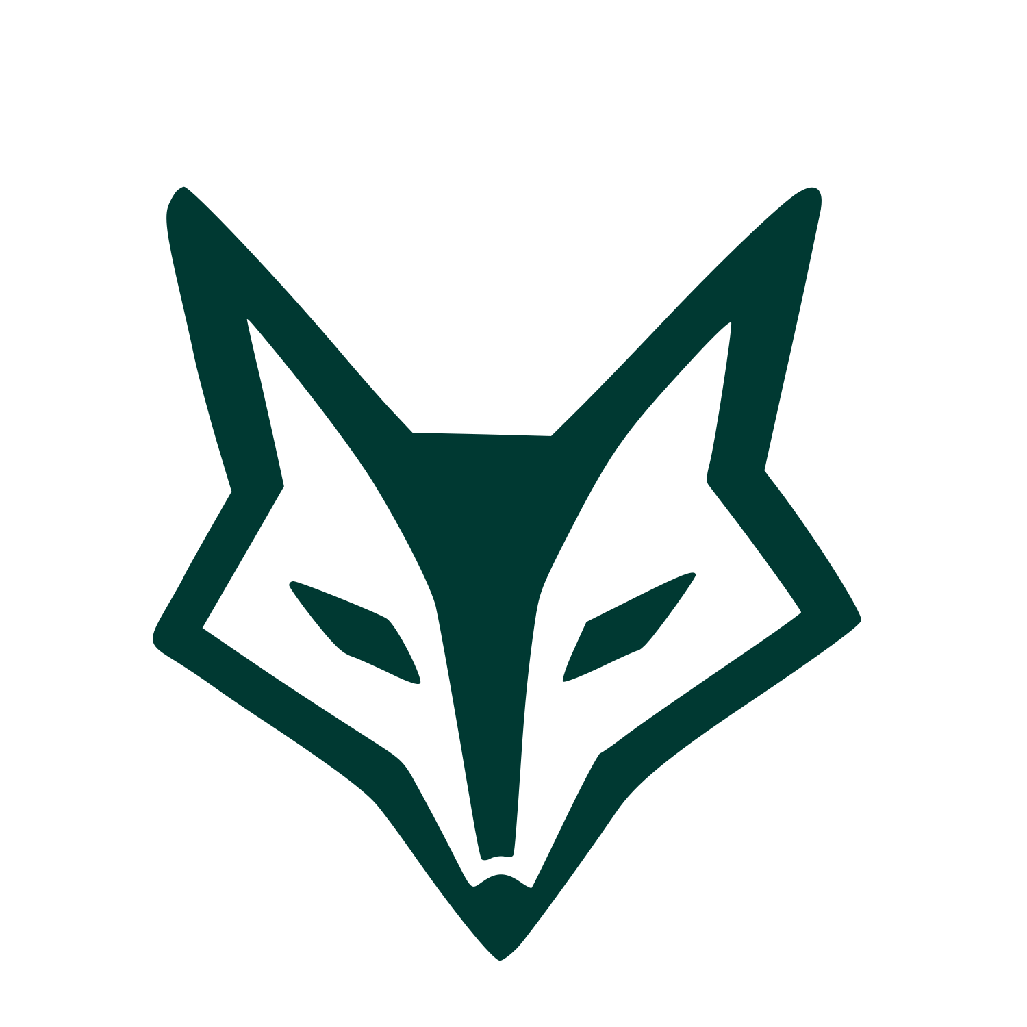 Hand-Drawn Fox Face Logo #003932
