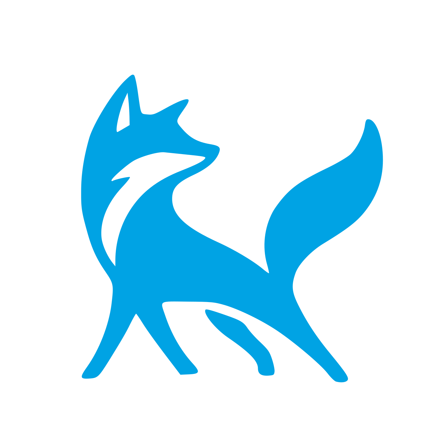 Walking Fox Logo #00a3e4