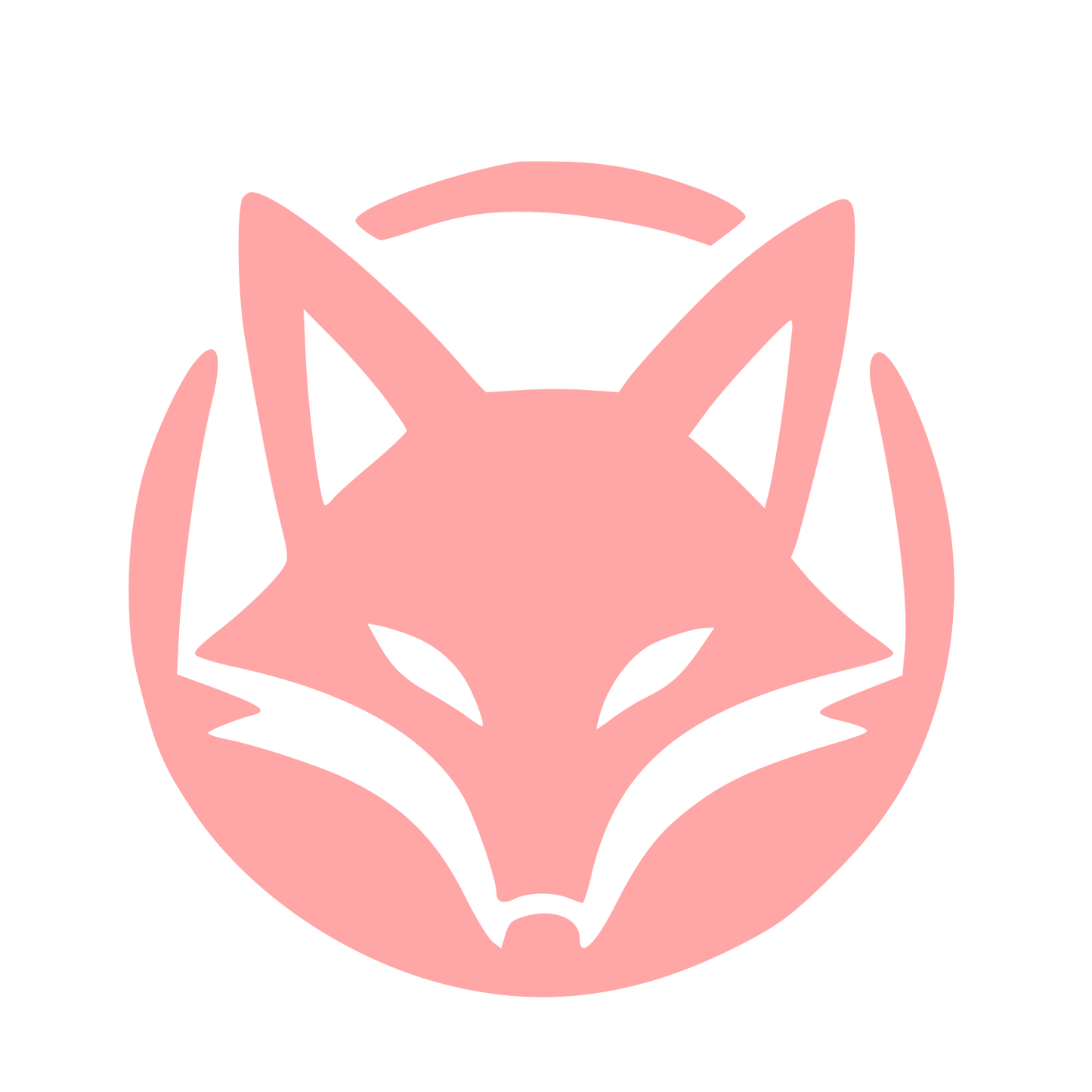 Fox Face Circle Logo #ffa6a6