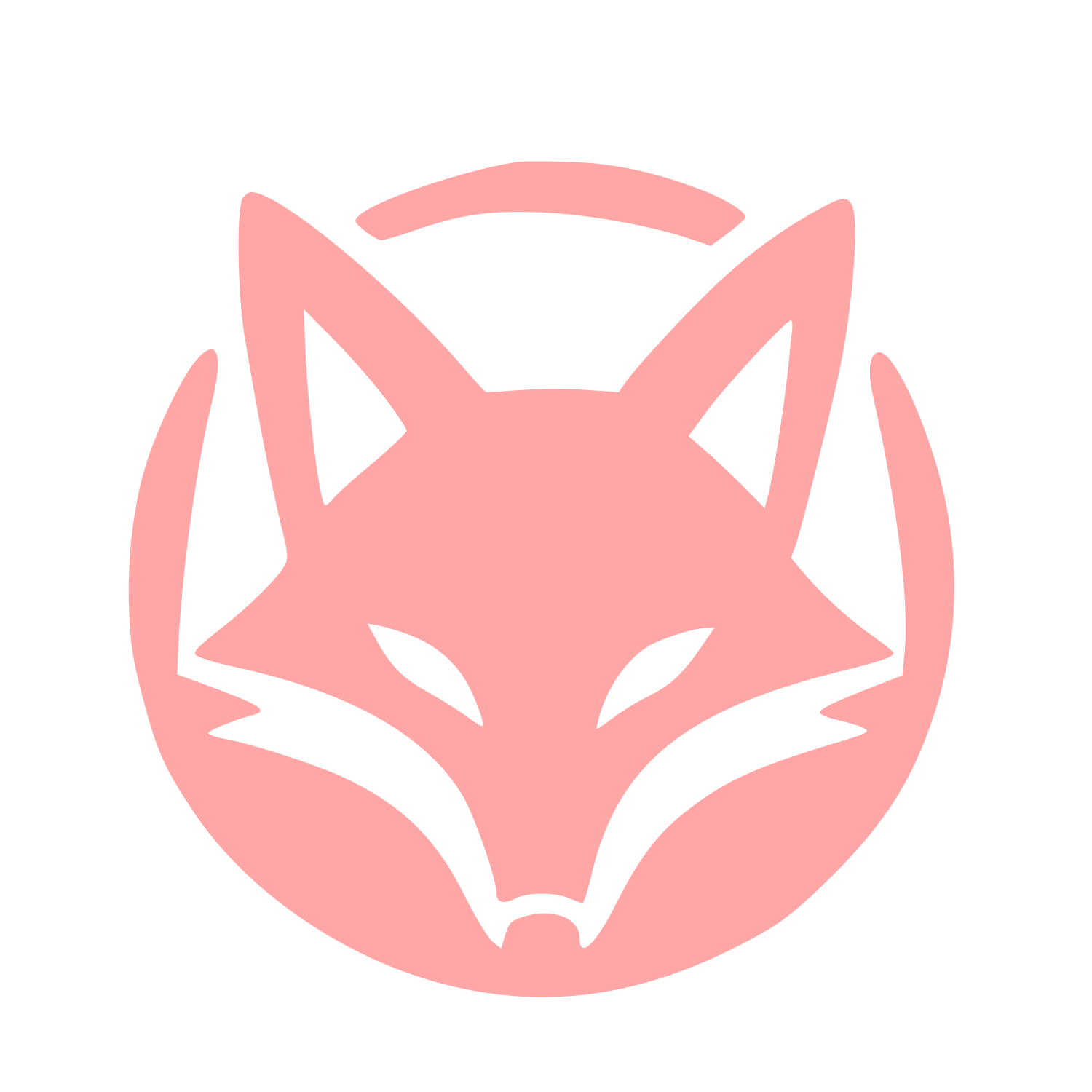 Fox Face Circle Logo #ffa6a6