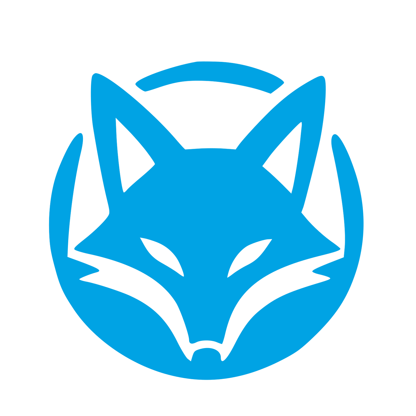 Fox Face Circle Logo #00a3e4