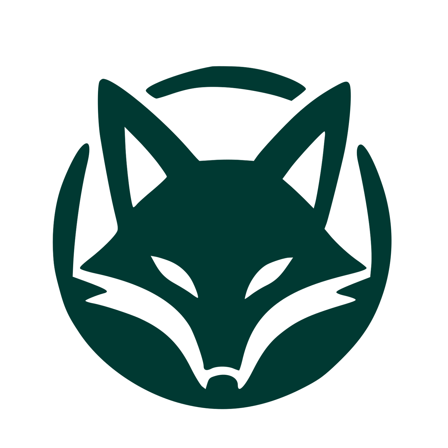 Fox Face Circle Logo #003932