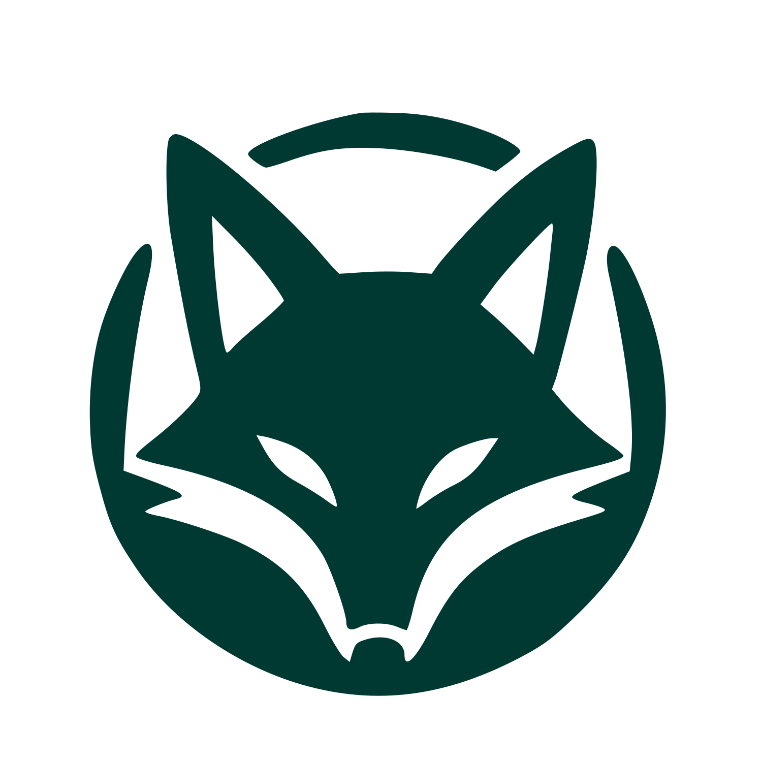 Fox Face Circle Logo #003932