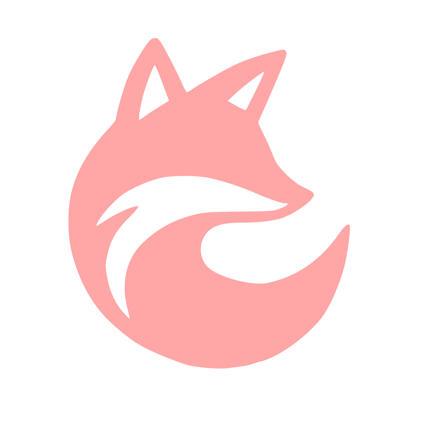 Curled Fox Logo #ffa6a6