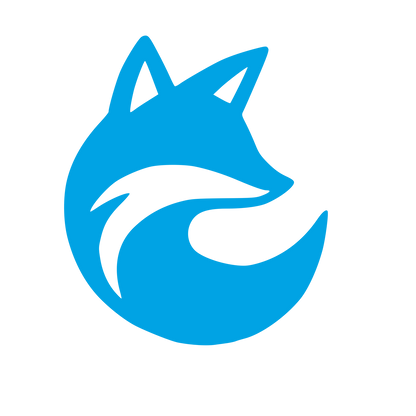 Curled Fox Logo #00a3e4