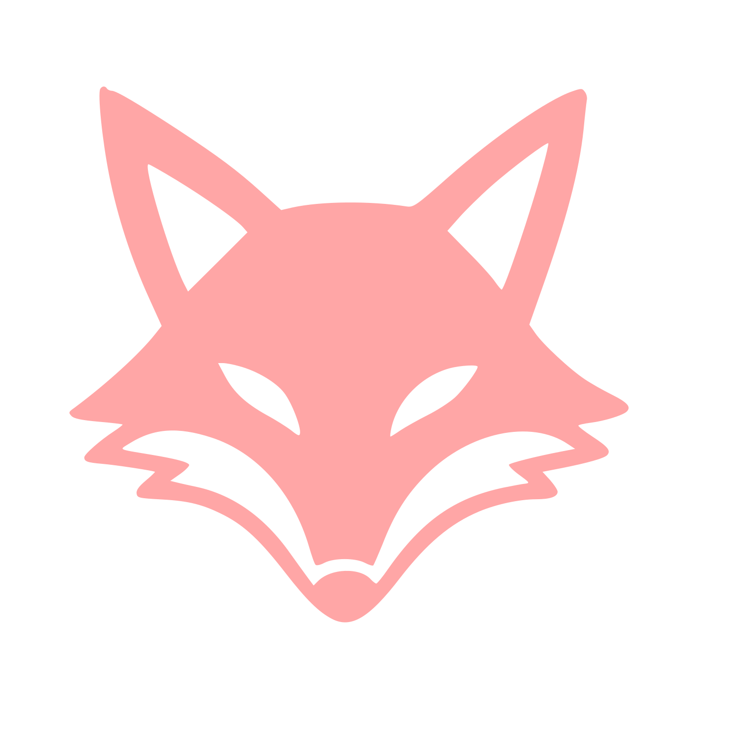 Fox Face Front Logo #ffa6a6