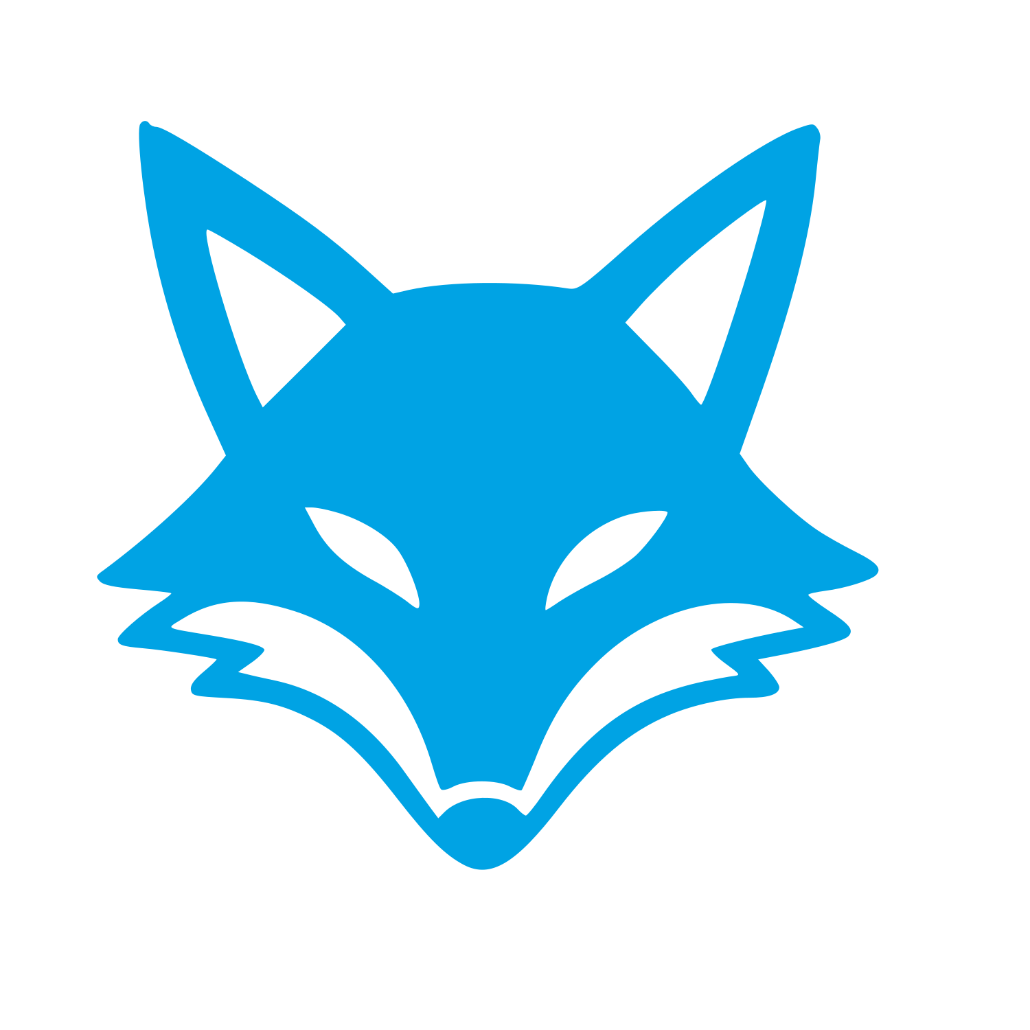 Fox Face Front Logo #00a3e4