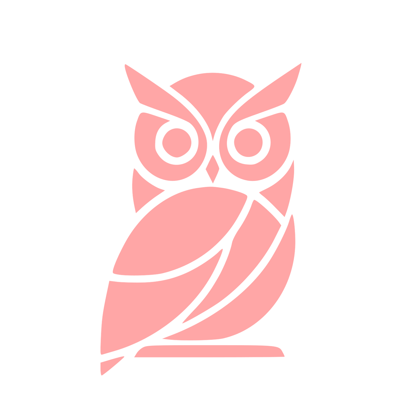 Layered Overlap Owl Logo #ffa6a6