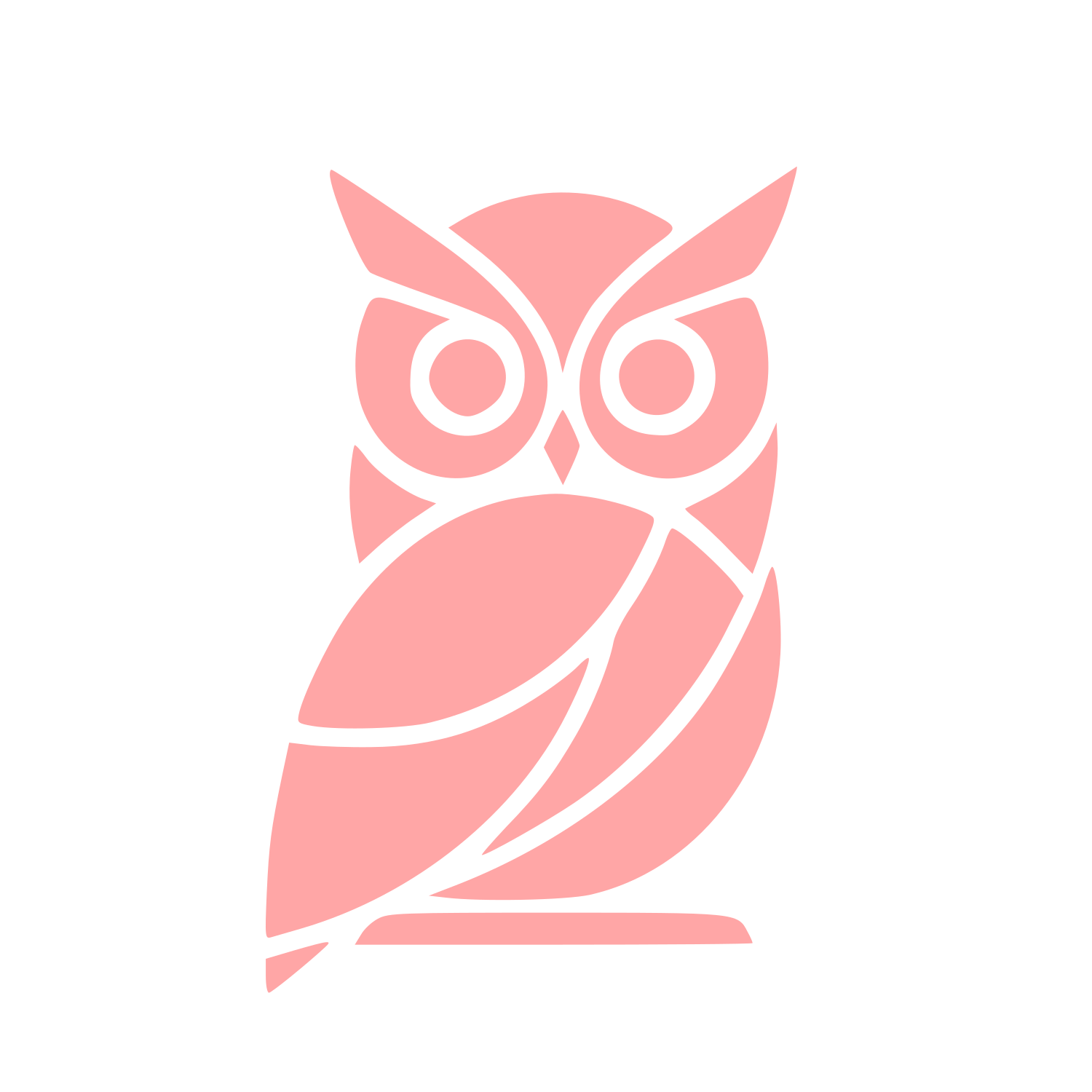 Layered Overlap Owl Logo #ffa6a6