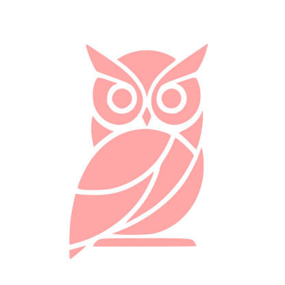 Layered Overlap Owl Logo #ffa6a6