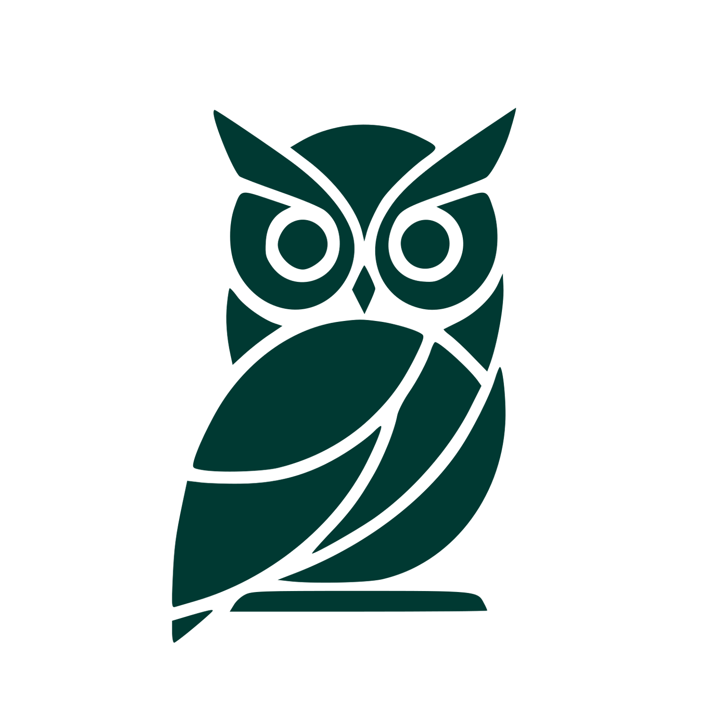 Layered Overlap Owl Logo #003932
