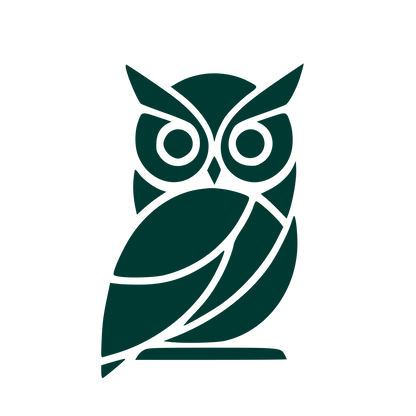 Layered Overlap Owl Logo #003932