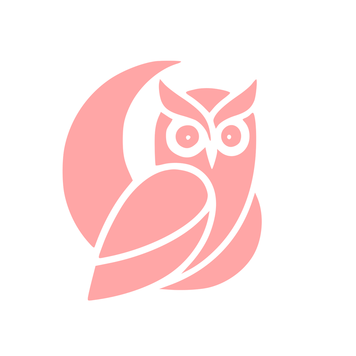 Owl Moon Night Logo #ffa6a6