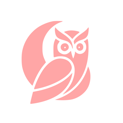 Owl Moon Night Logo #ffa6a6