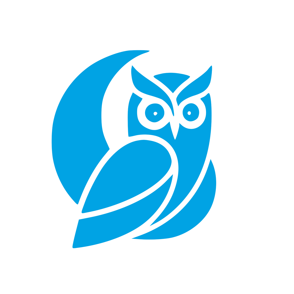 Owl Moon Night Logo #00a3e4