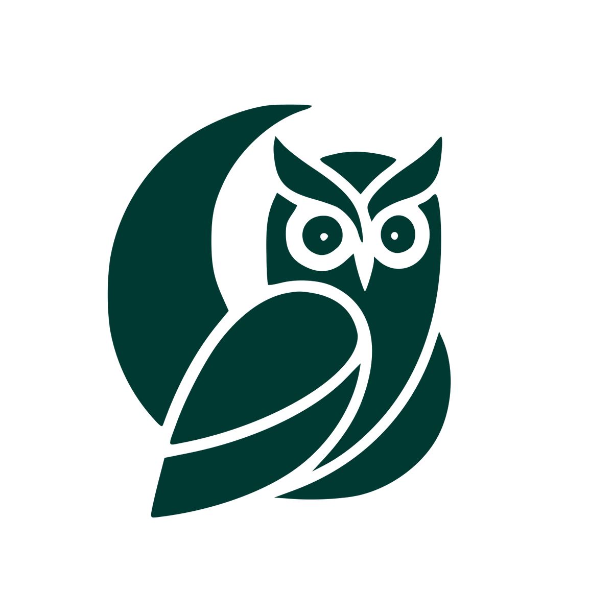 Owl Moon Night Logo #003932