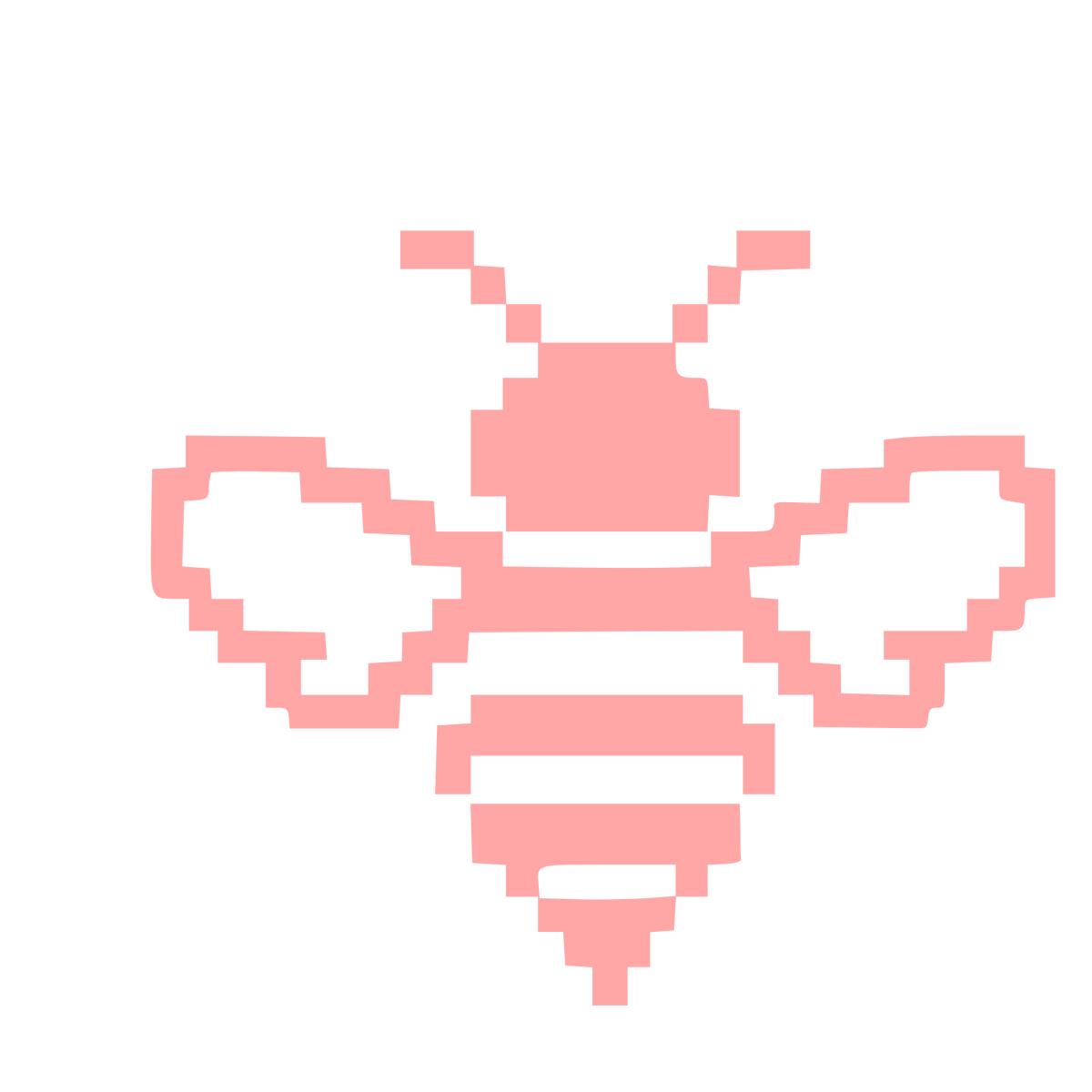 Pixel Bee Logo #ffa6a6