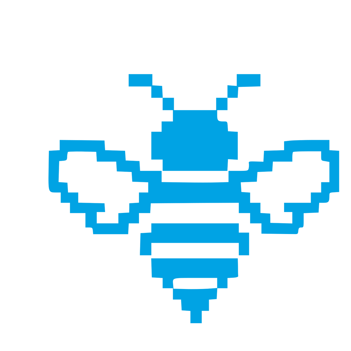 Pixel Bee Logo #00a3e4