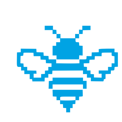 Pixel Bee Logo #00a3e4