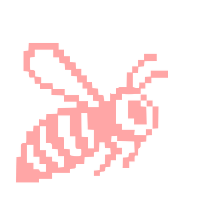 Pixel Bee Logo #ffa6a6