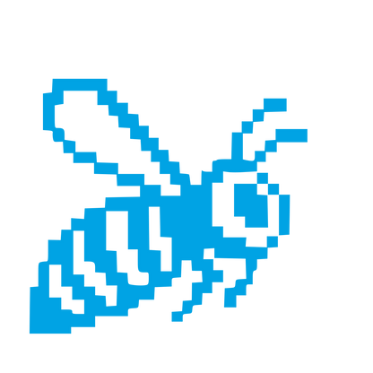 Pixel Bee Logo #00a3e4