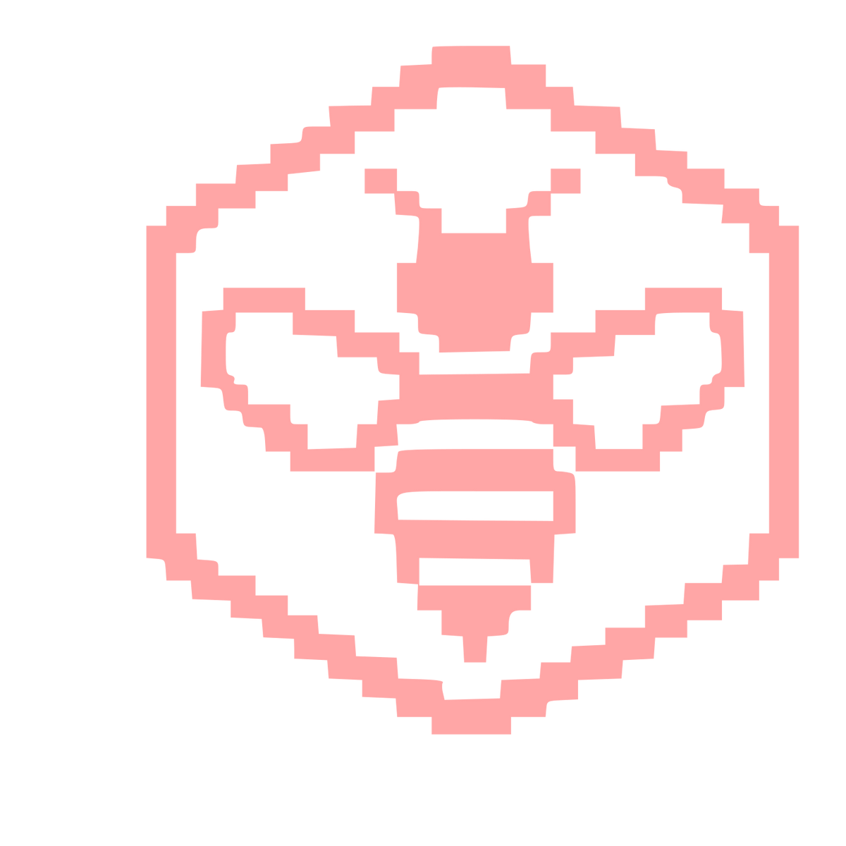 Pixel Bee Hexagon Logo #ffa6a6