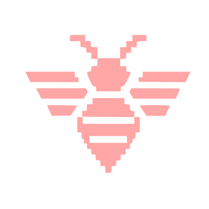 Pixel Bee Logo #ffa6a6