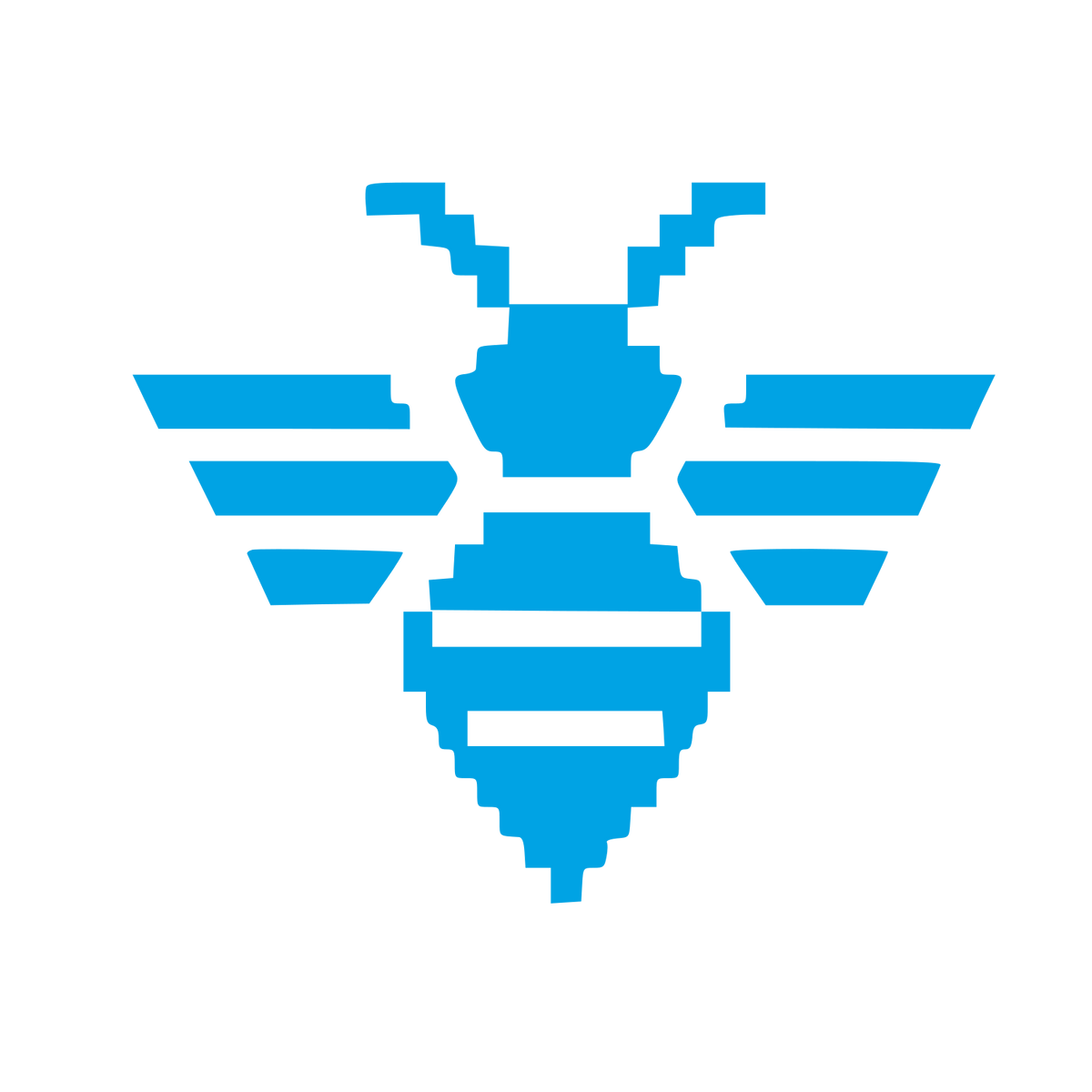 Pixel Bee Logo #00a3e4