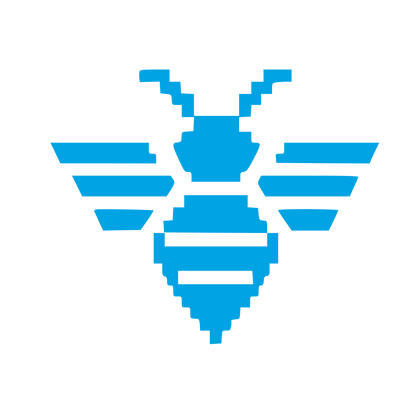 Pixel Bee Logo #00a3e4