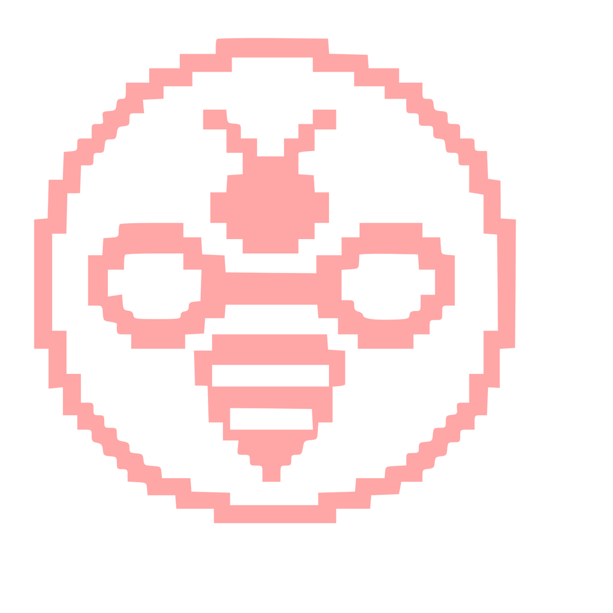 Pixel Bee Circle Logo #ffa6a6