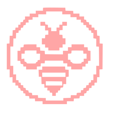 Pixel Bee Circle Logo #ffa6a6