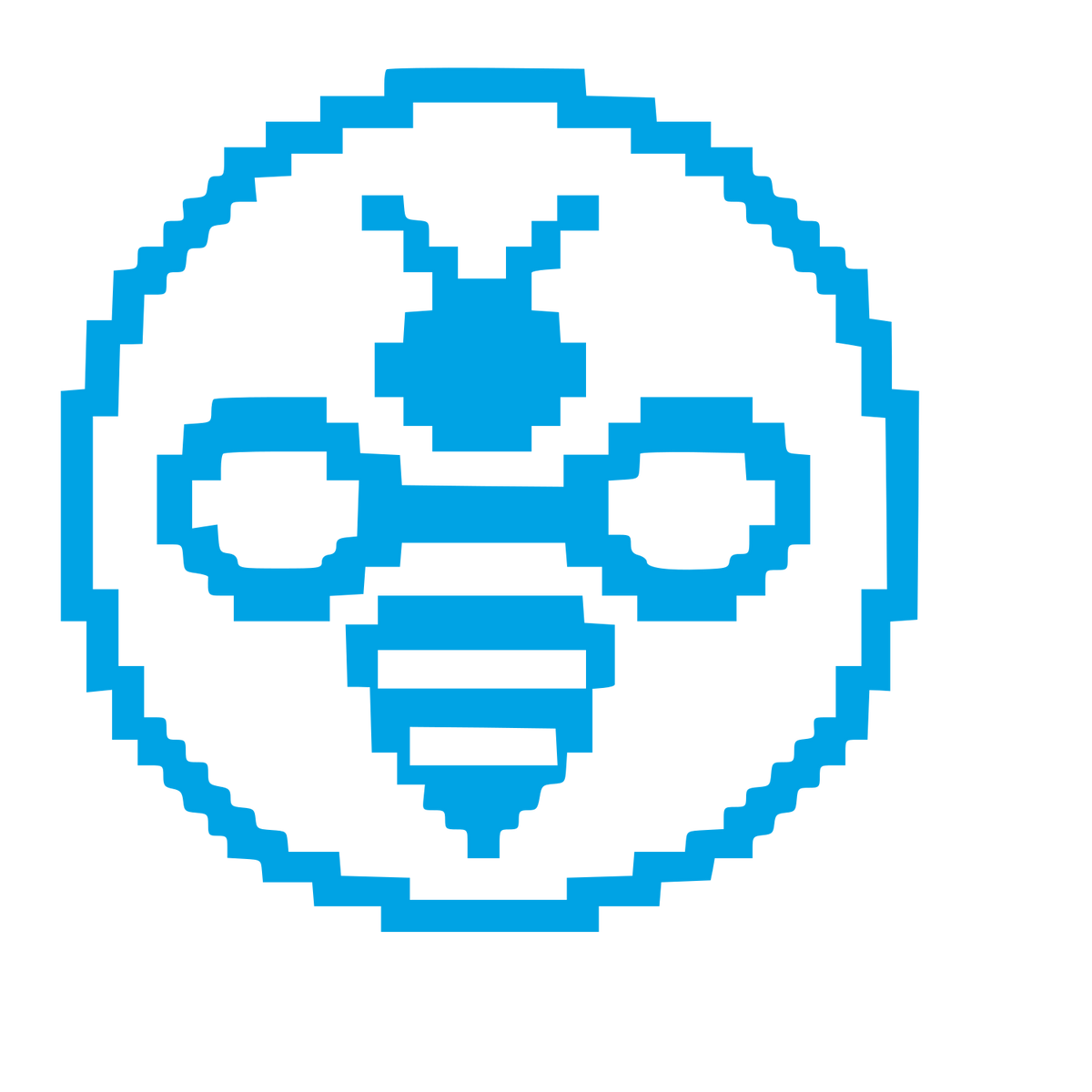 Pixel Bee Circle Logo #00a3e4