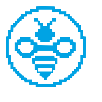Pixel Bee Circle Logo #00a3e4